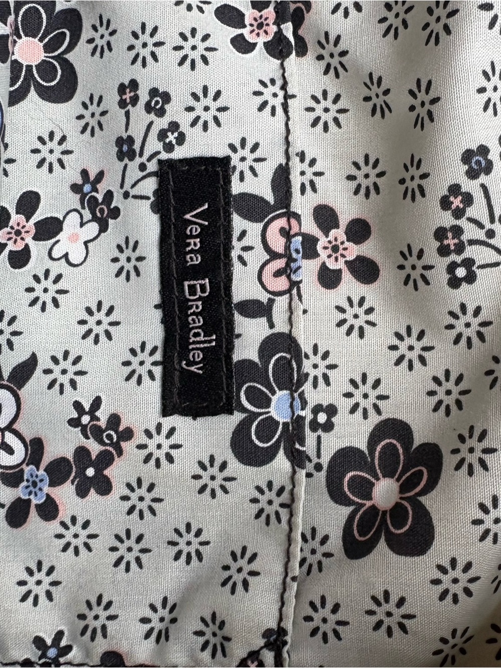Vera Bradley Black Floral Quilted Tote with Subtle Accents- Midnight Wildflowers - Picture 6 of 8